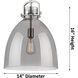 Downtown Urban Newton Bell 1 Light 14 inch Polished Nickel Pendant Ceiling Light in Seedy
