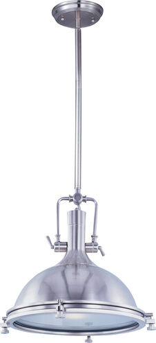 Hi-Bay 1 Light 17.75 inch Satin Nickel Single Pendant Ceiling Light