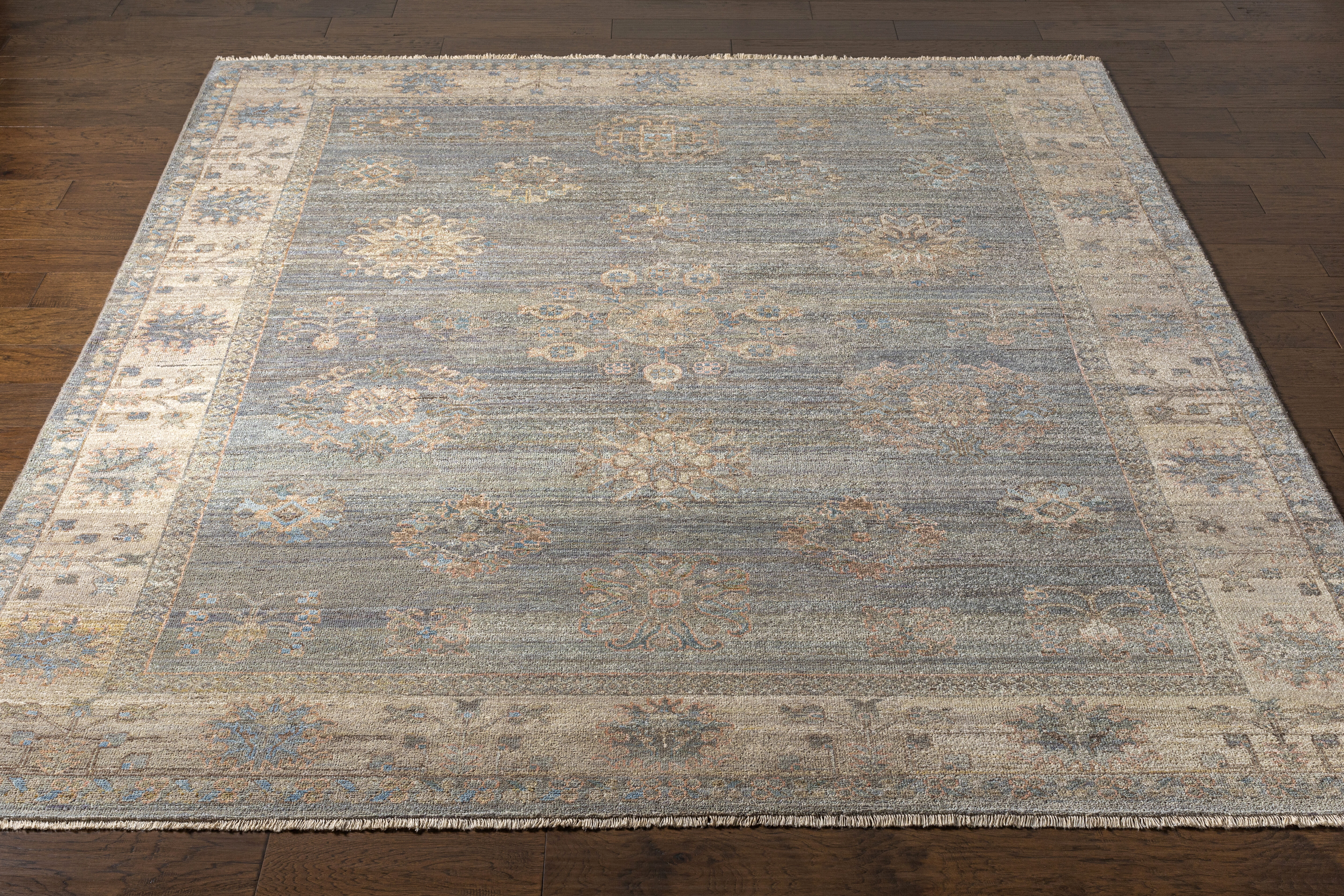 Khotan 120 X 96 inch Sage Rug, Rectangle