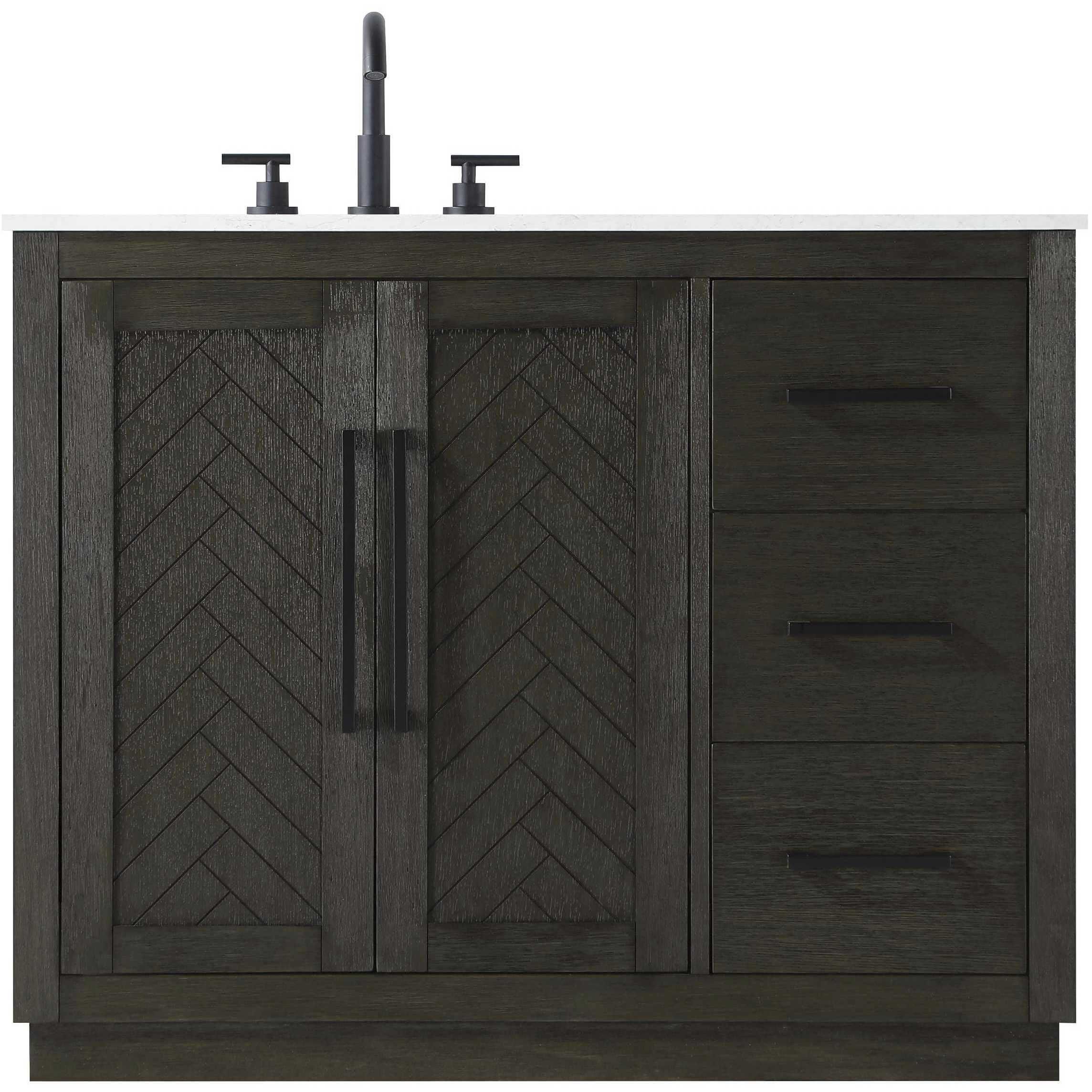 Chase 42 X 34 inch Chocolate Oak Bathroom Vanity Cabinet