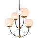 Lennon 4 Light 32 inch Black and Brass Pendant Ceiling Light