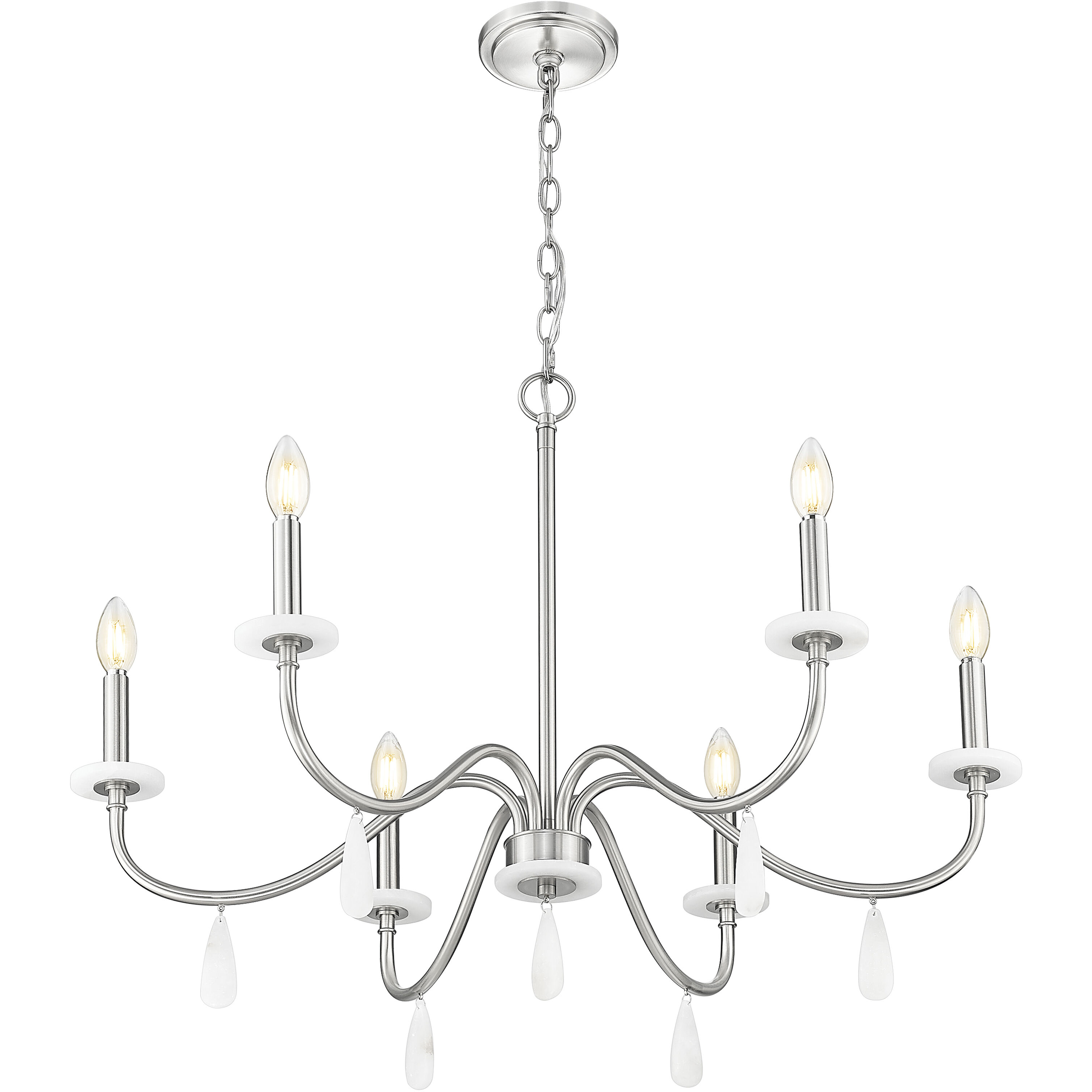Toussant 6 Light 32 inch Brushed Nickel Chandelier Ceiling Light