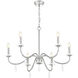 Toussant 6 Light 32 inch Brushed Nickel Chandelier Ceiling Light