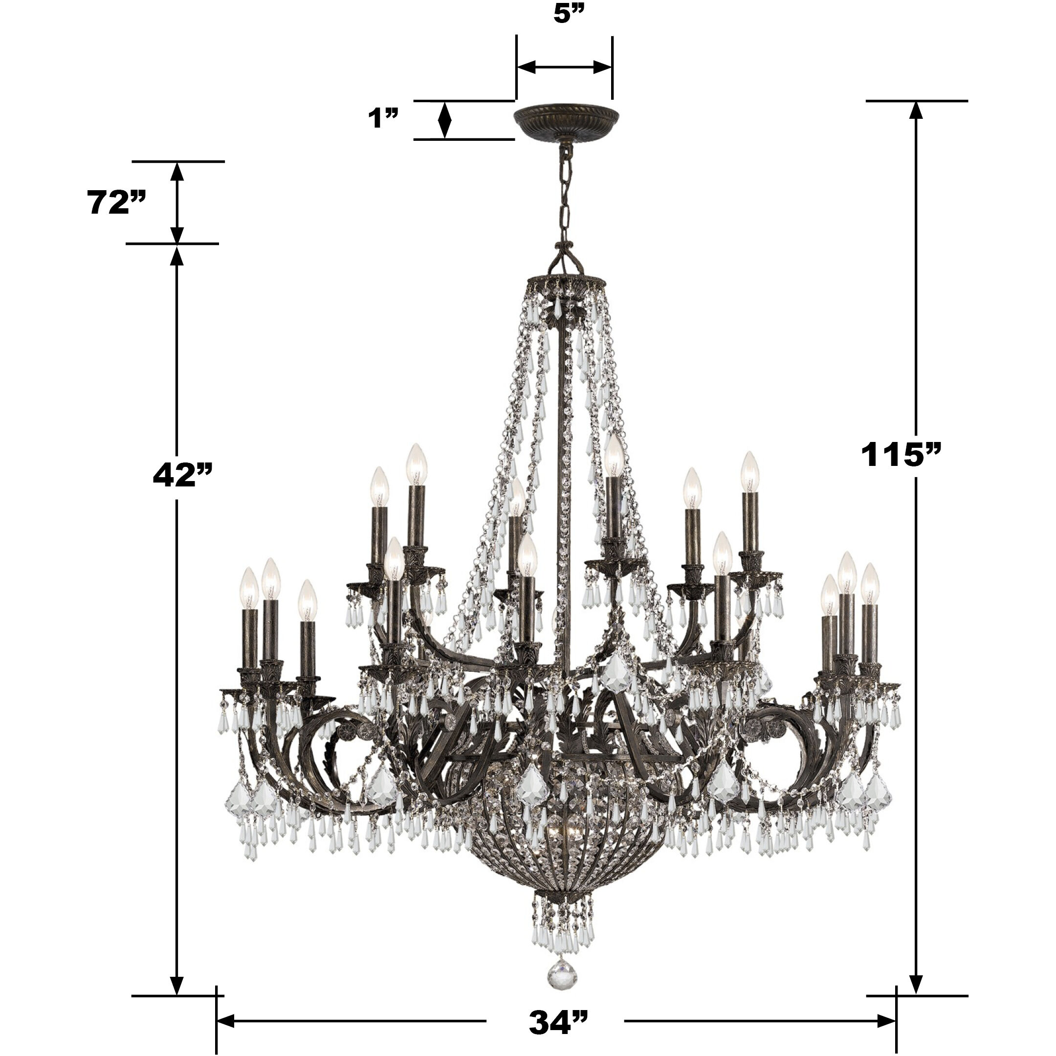 Vanderbilt 23 Light 44 inch English Bronze Chandelier Ceiling Light