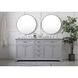 Americana 72 X 22 X 35 inch Grey Vanity Sink Set