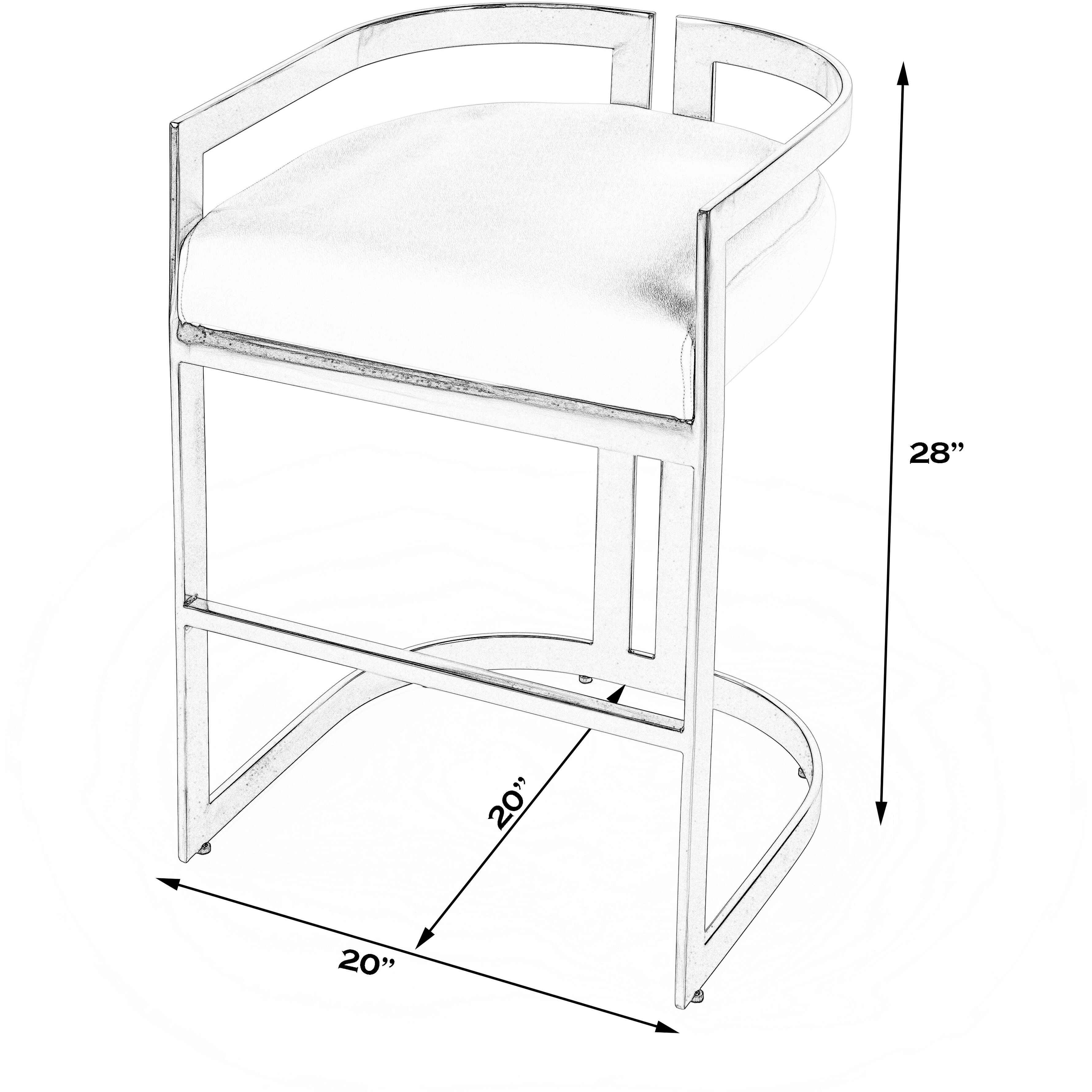 Clarence Faux Leather 25" Counter Stool in Gold