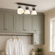 Hines 3 Light 25 inch Rubbed Bronze Semi-flush Ceiling Light in Opal Glass, Damp