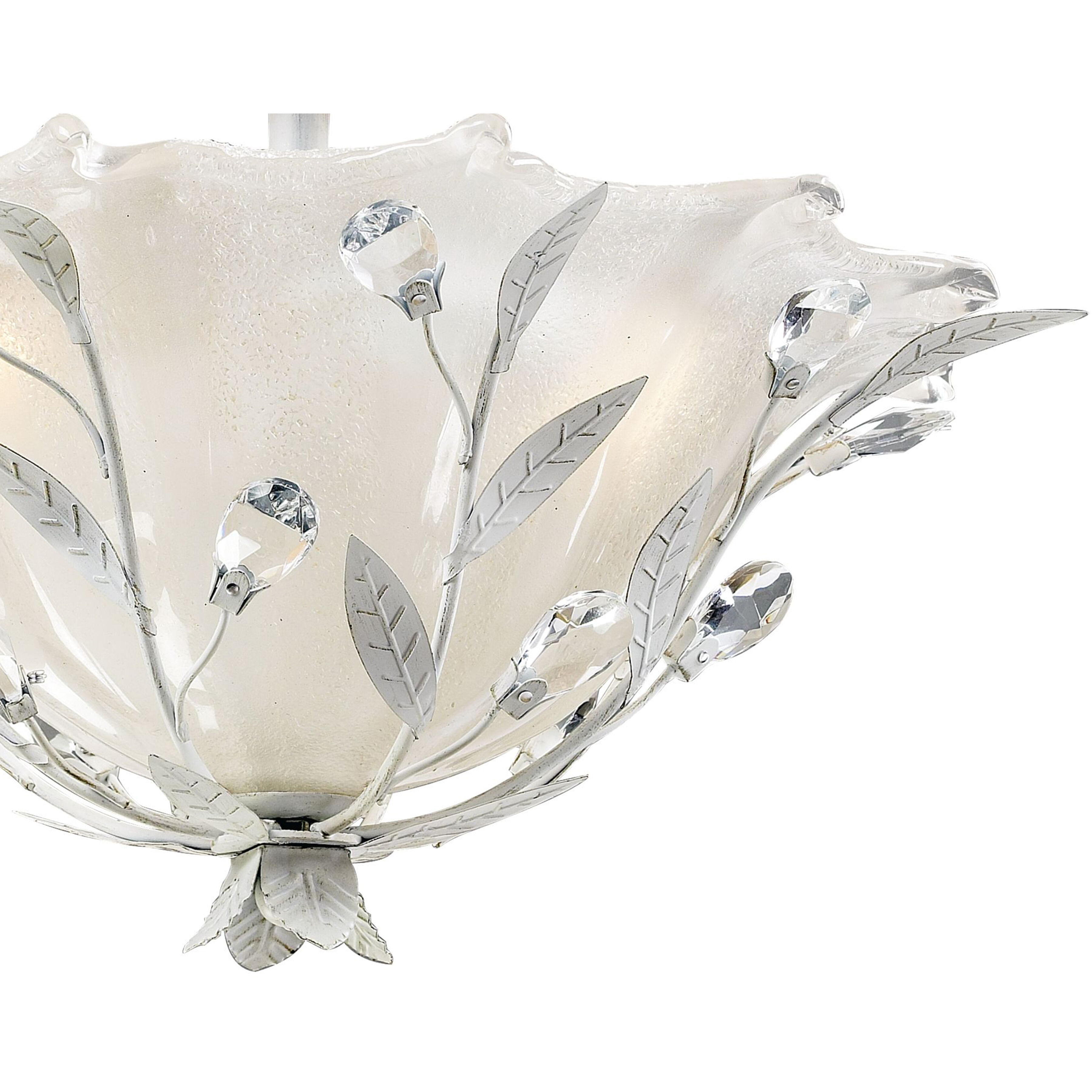 Circeo 2 Light 17 inch Antique White Semi Flush Mount Ceiling Light