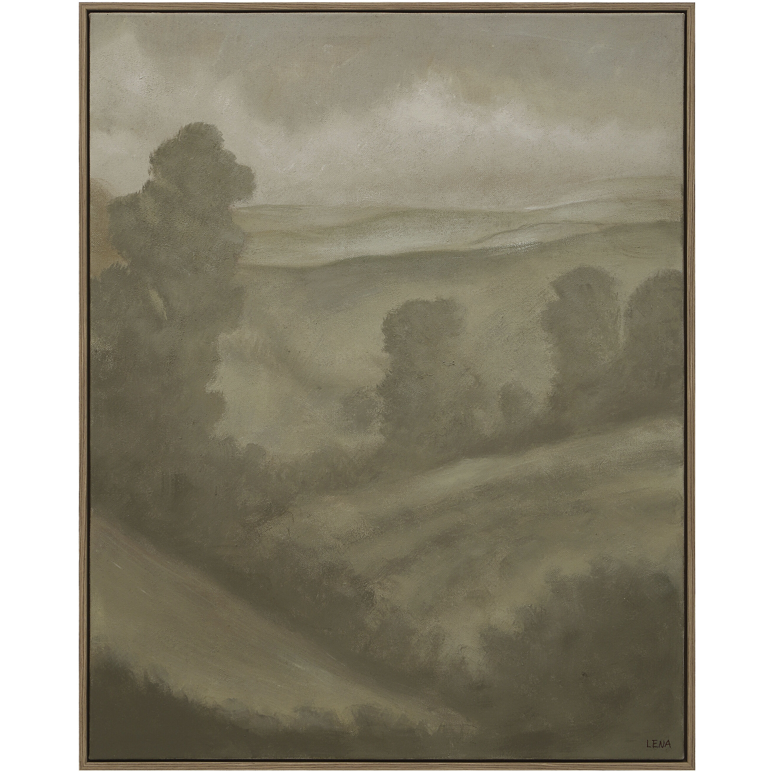 Bruma Multicolor and Medium Walnut Canvas Art