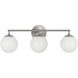 Nube 3 Light 23.63 inch Brushed Nickel Vanity Light Wall Light in Standard