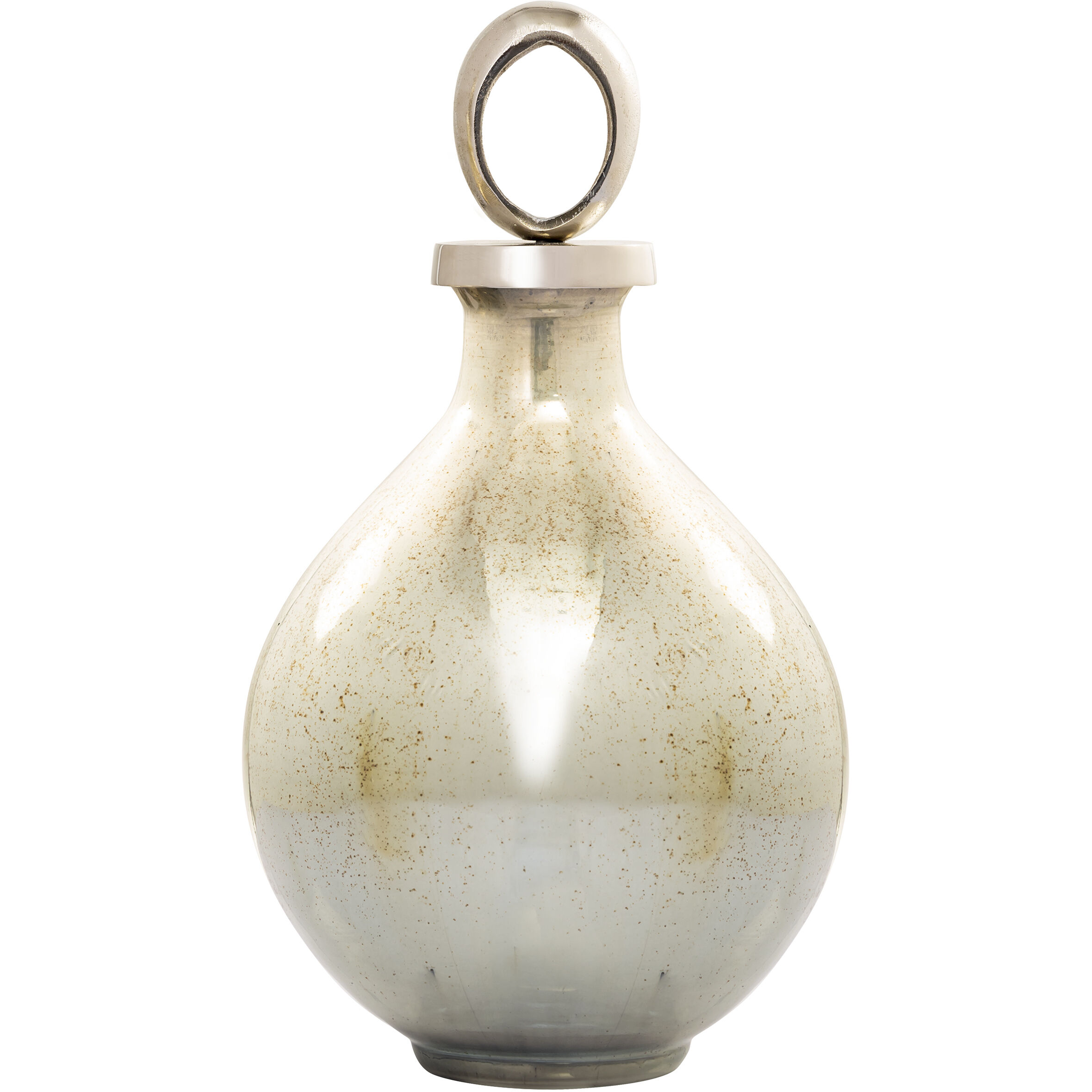 Opal Ring German Silver with Light Green and Nickel Bottle