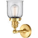 Franklin Restoration Small Bell 1 Light 5 inch Satin Gold Sconce Wall Light in Clear Glass, Franklin Restoration
