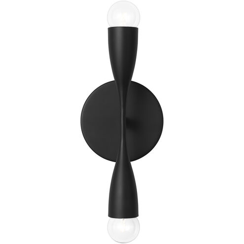 Maya 2 Light 5.13 inch Midnight Black Bath Light Wall Light, Small