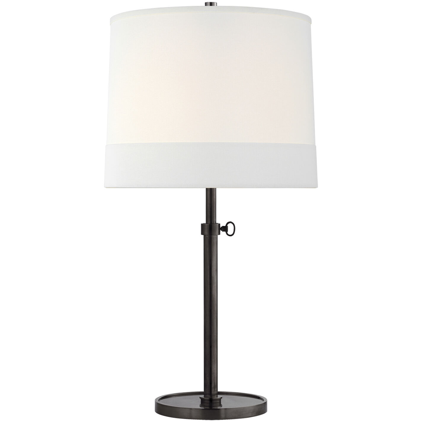 Barbara Barry Simple 26 inch 150.00 watt Bronze Adjustable Table Lamp Portable Light in Linen