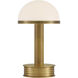 Promenade 10.25 inch 2 watt Polished Antique Brass and White Cordless Table Lamp Portable Light