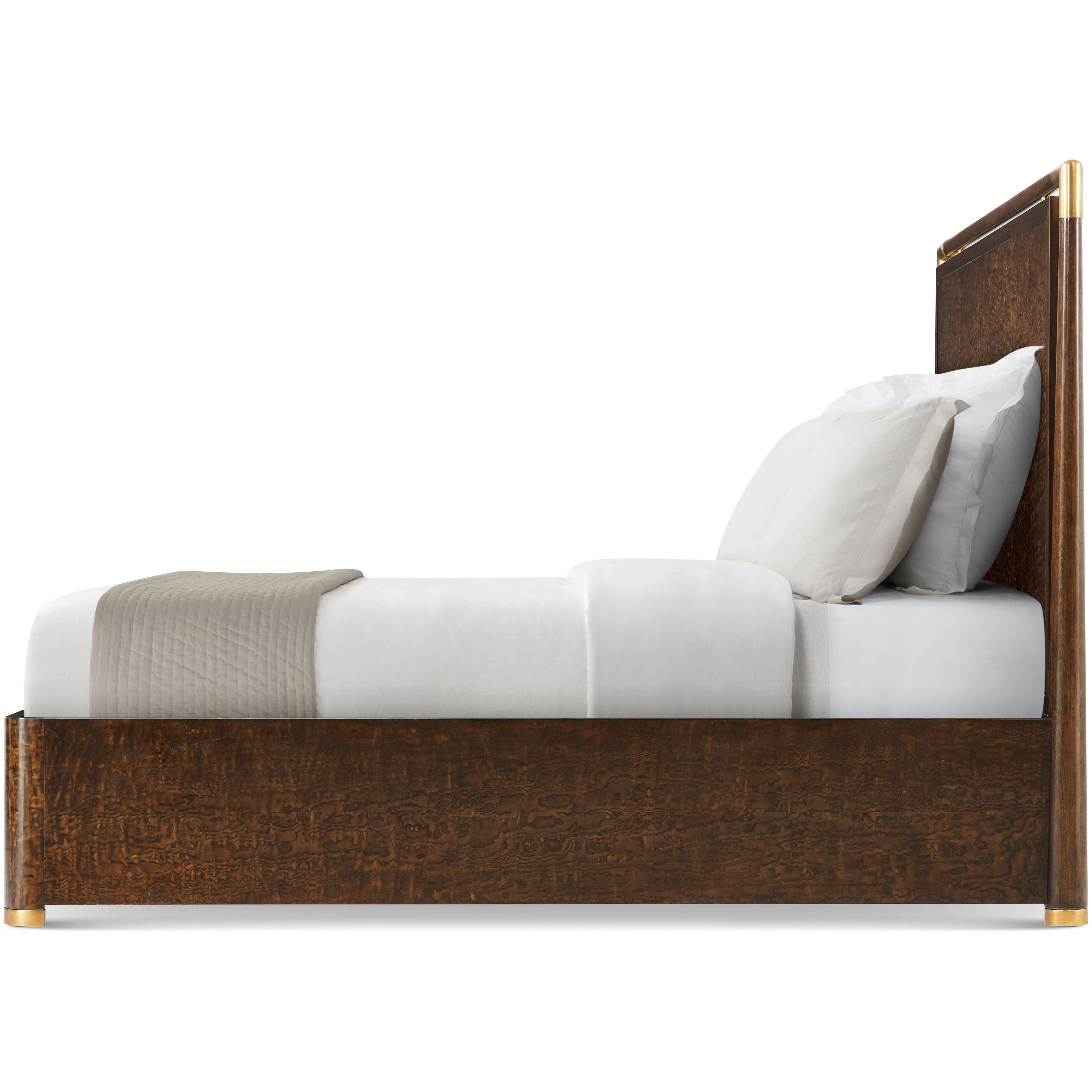 Kesden Pyramid Brown US King Bed, Wooden