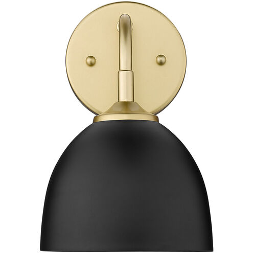 Zoey 1 Light 6 inch Olympic Gold Wall Sconce Wall Light in Matte Black