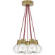Sean Lavin Mina LED 14 inch Natural Brass Line-Voltage Pendant Ceiling Light in Red Cord, LED 90 CRI 2200K-3000K, 7