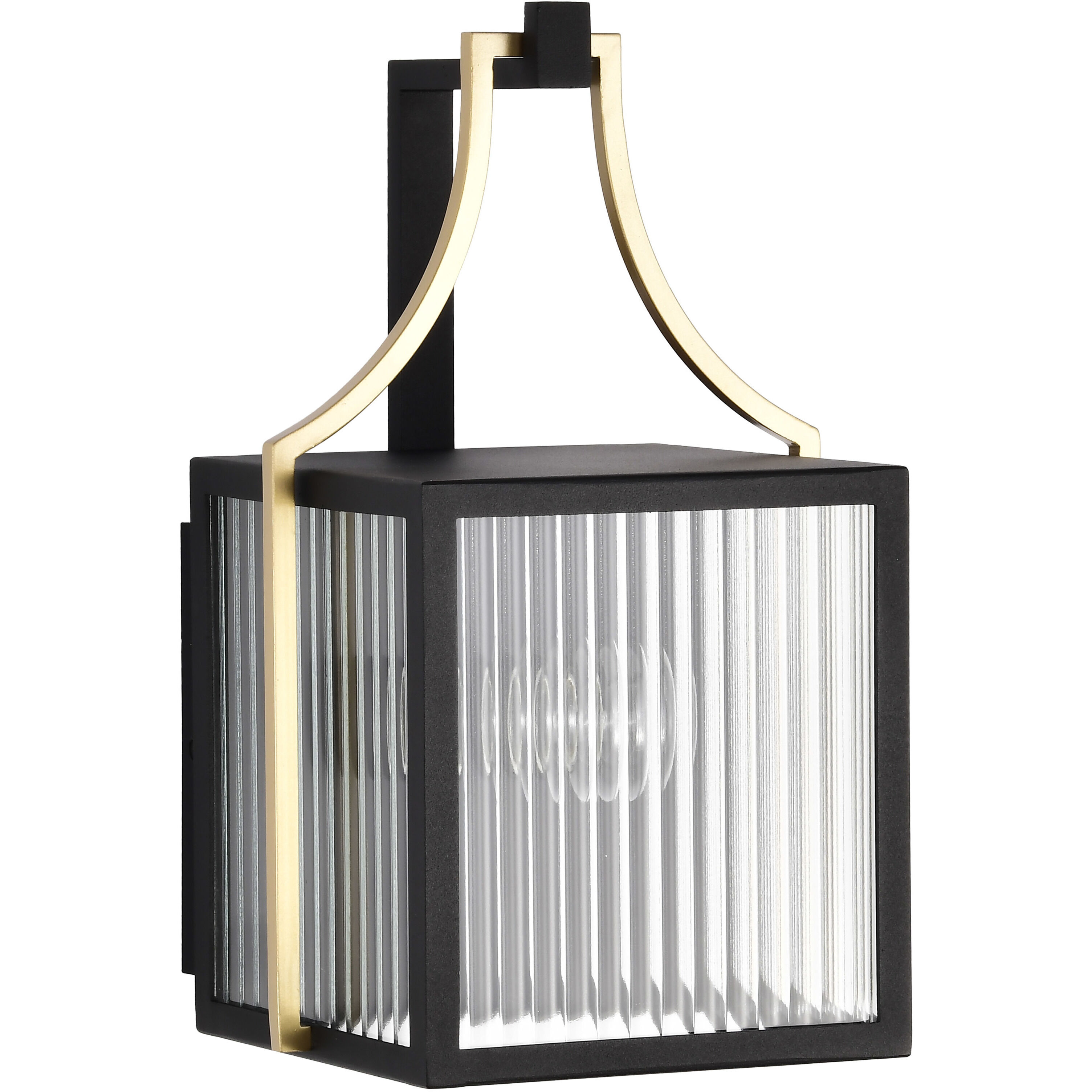Holden 11.13 inch Black and Gold Outdoor Wall Light
