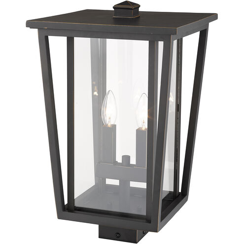 Seoul 2 Light 18.25 inch Oil Rubbed Bronze Outdoor Post Mount Fixture in 13