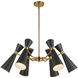 Alora Mood Blake 6 Light 32 inch Matte Black and Aged Gold Chandelier Ceiling Light