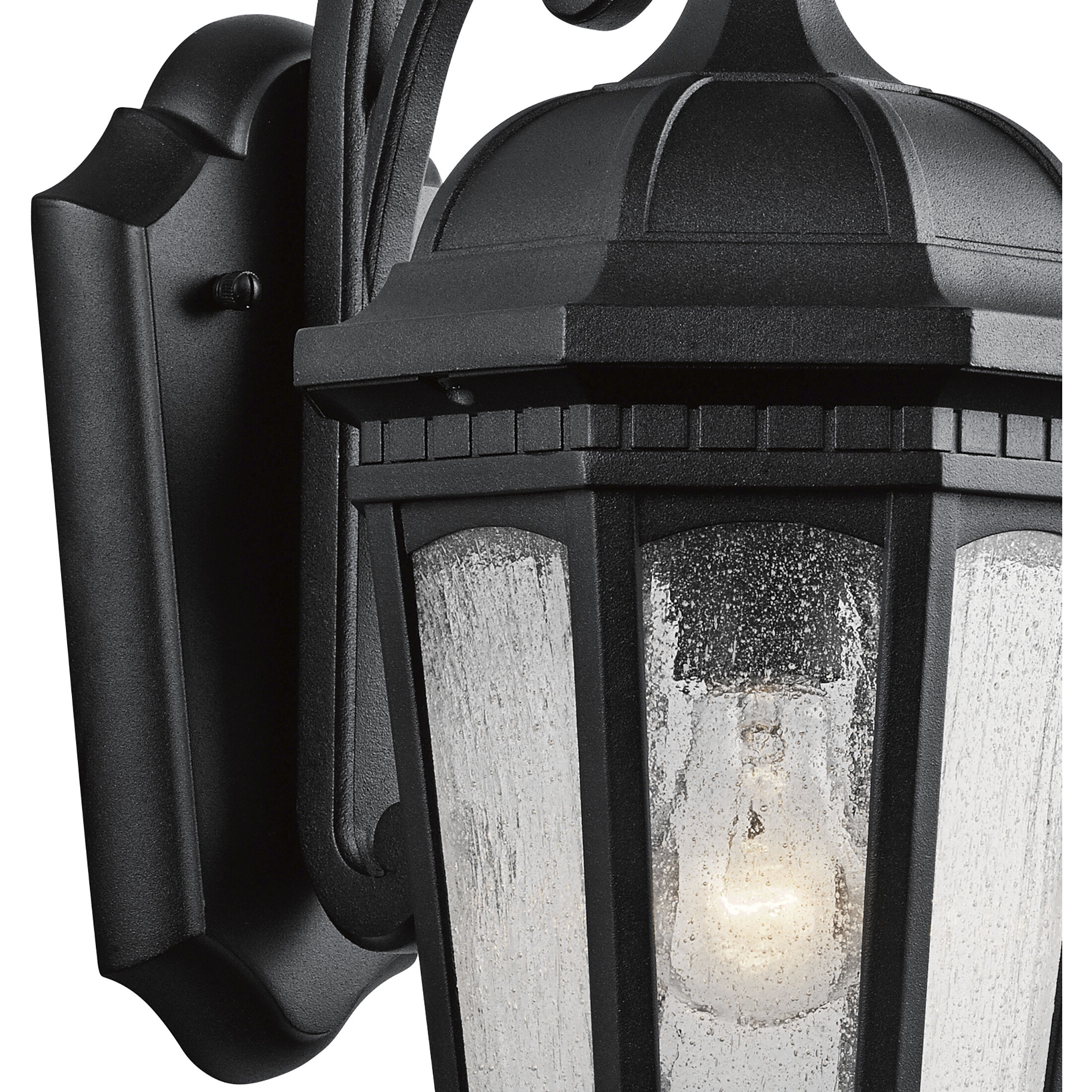 Courtyard 1 Light 18 inch Textured Black Outdoor Wall in A21, Medium