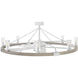 Sawyer 44 inch Matte White with Weathered Wood with Matte White Blades Smart Fandelier