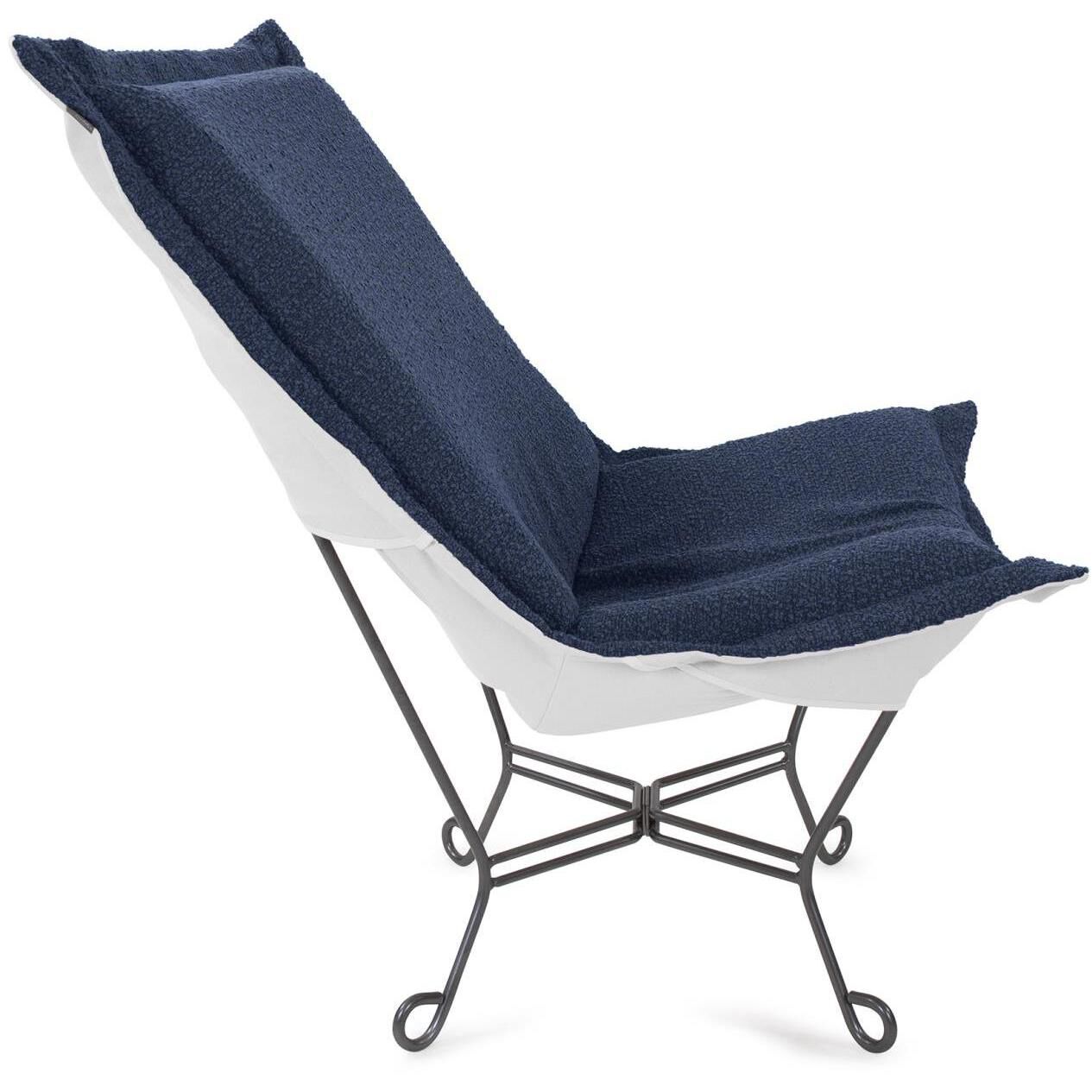 Alicante Indigo Patio Scroll Puff Chair