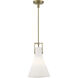 Izel 1 Light 12 inch Antique Brass with Matte Opal Pendant Ceiling Light