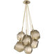 Gem LED 18 inch Gilded Brass Chandelier Ceiling Light in 3000K LED, Bronze, Cluster