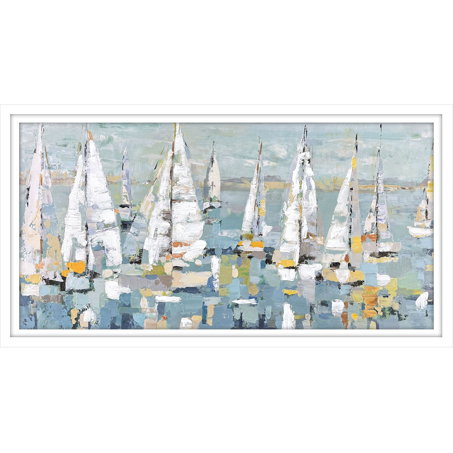 Regatta Blue and Green and Multi and Yellow Framed Art
