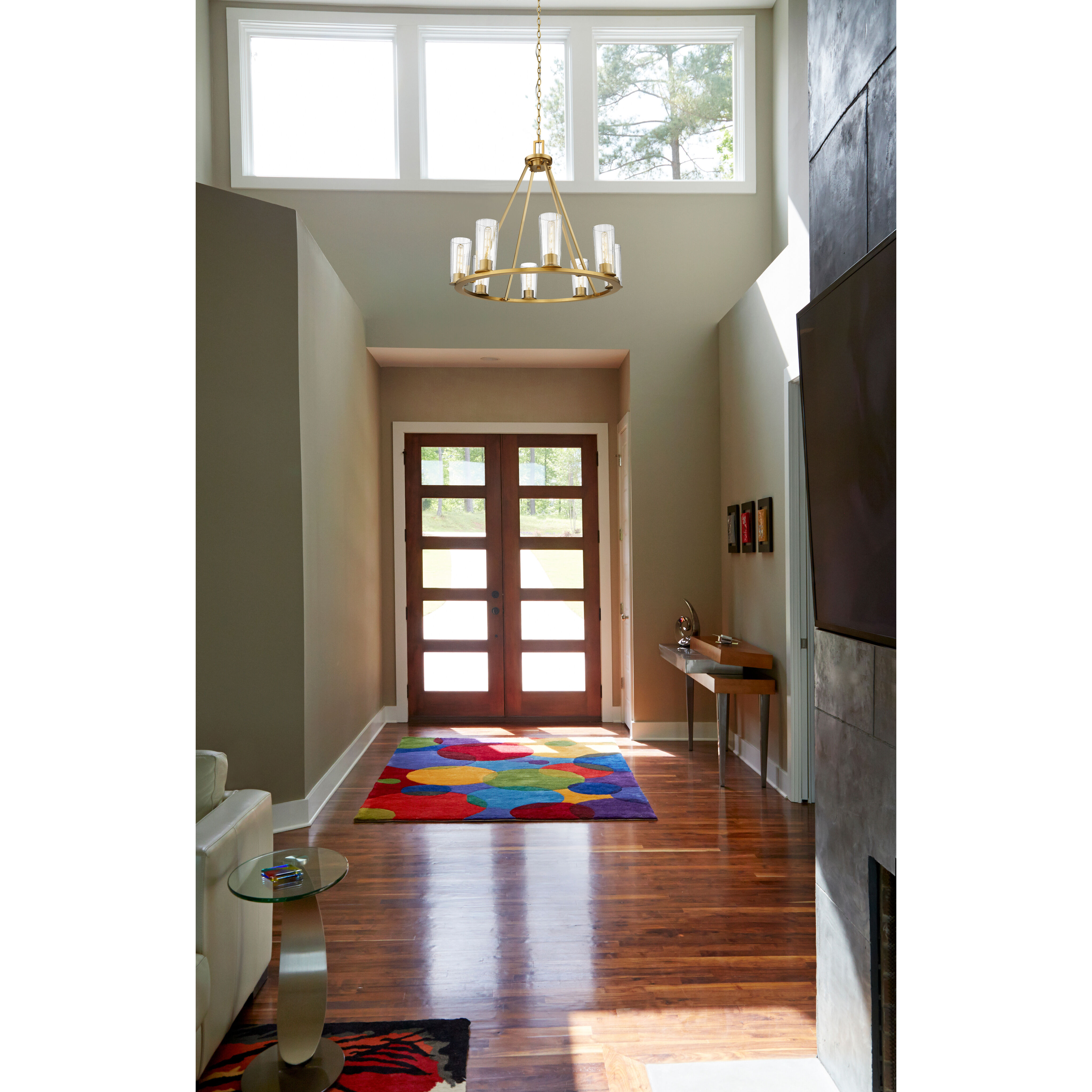 Titus 8 Light 33 inch Modern Gold Chandelier Ceiling Light