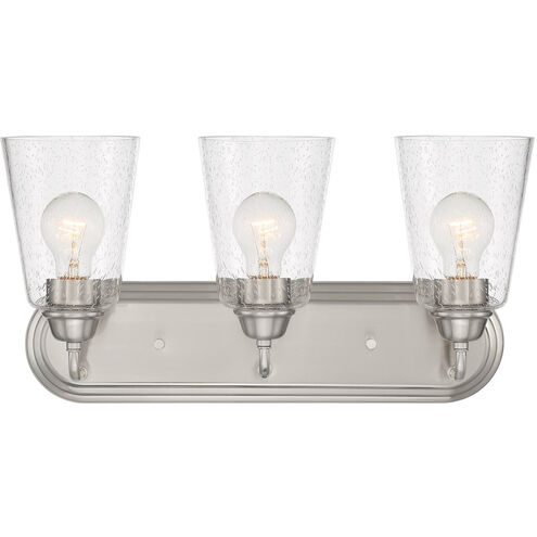 Zane 3 Light 19 inch Brushed Nickel Vanity Light Wall Light
