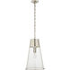 Thomas O'Brien Robinson 1 Light 11.75 inch Polished Nickel Pendant Ceiling Light in Seeded Glass, Large