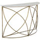 Wayland 48 X 14.25 inch Antique Aged Brass and White Banswara Marble Console Table