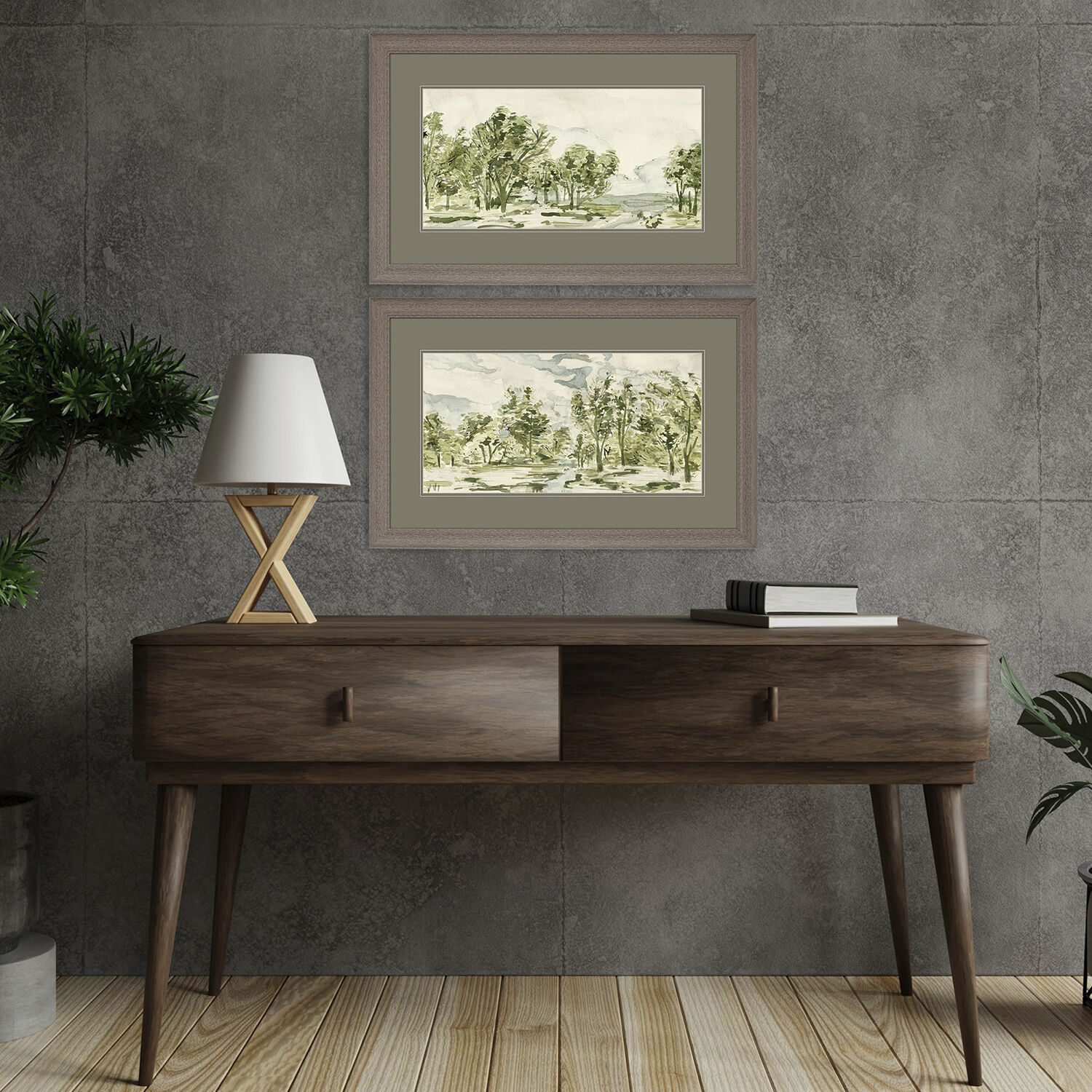 Landscapes Green and Beige and Neutral Framed Art, Propac