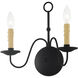 Heritage 2 Light 13 inch Black Wall Sconce Wall Light