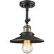 Franklin Restoration Railroad 1 Light 8 inch Black Antique Brass Semi-Flush Mount Ceiling Light, Franklin Restoration