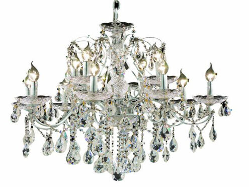 St. Francis 12 Light 28 inch Chrome Dining Chandelier Ceiling Light in Royal Cut