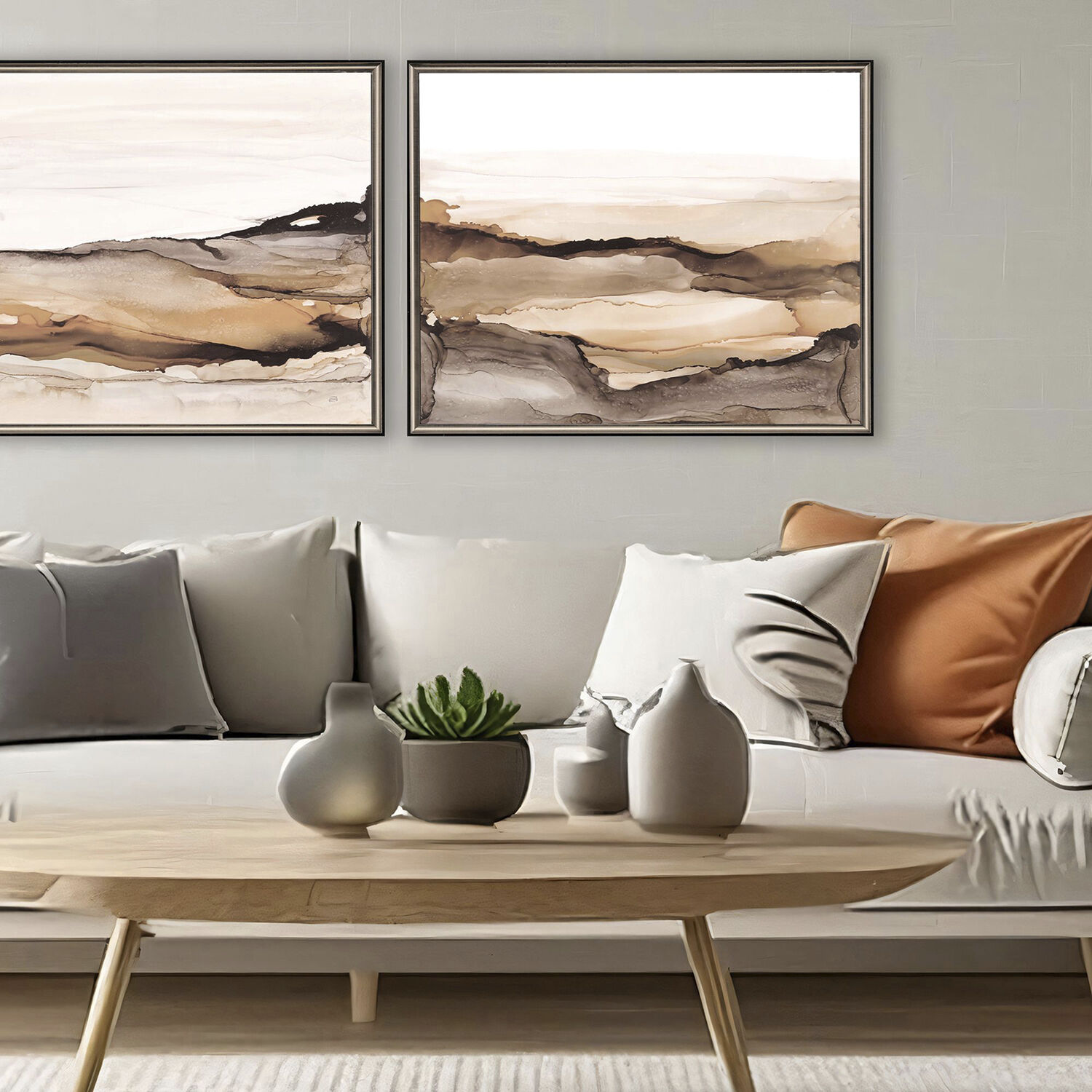 Neutralscape 31 X 25 inch Non-Glass Framed Art, Propac
