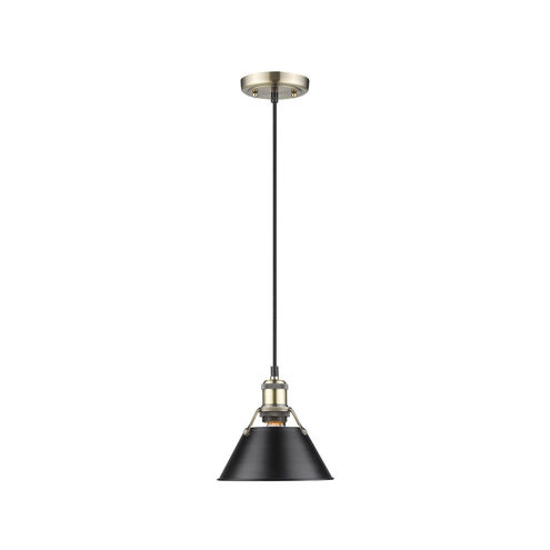 Orwell 1 Light 7.5 inch Aged Brass Mini Pendant Ceiling Light in Matte Black, Small