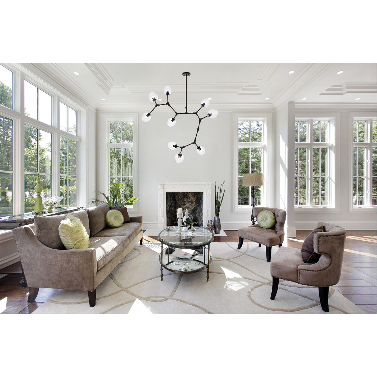 Cavoli 9 Light 79 inch Black Chandelier Ceiling Light