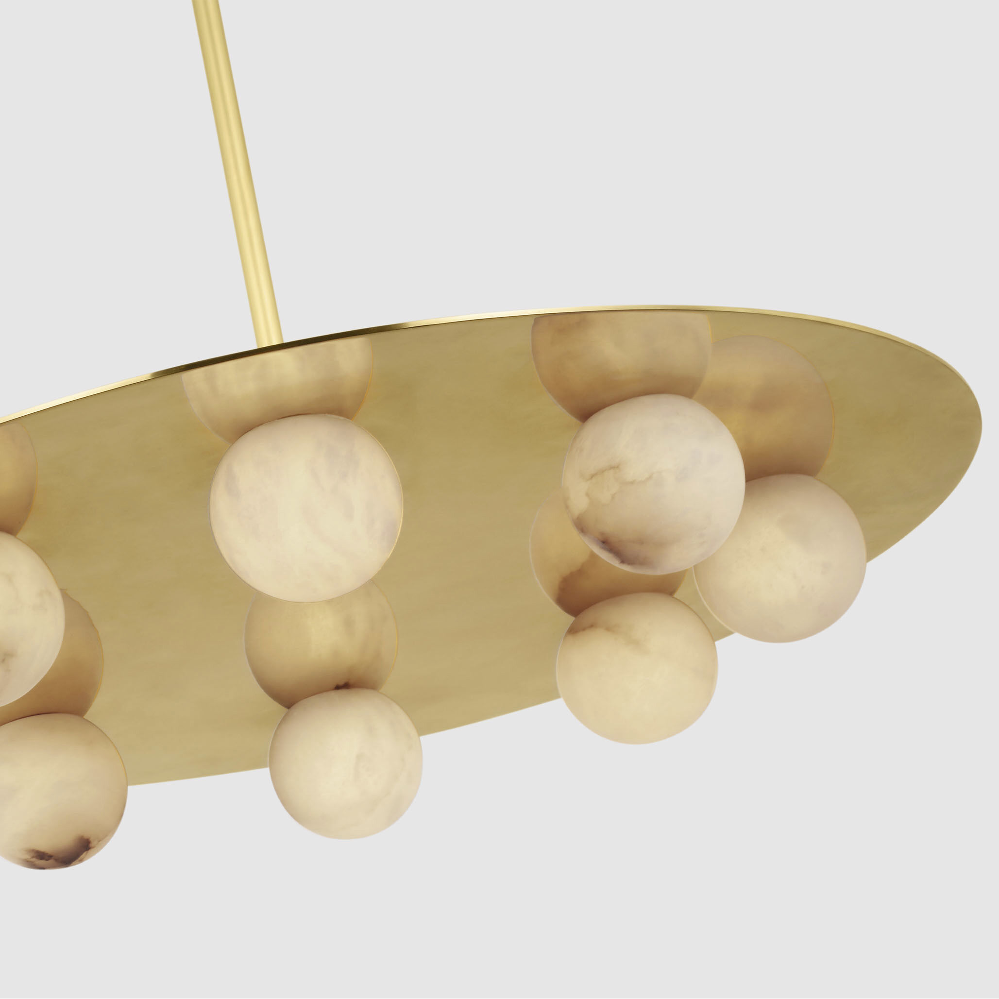 Kelly Wearstler Pertica LED 24 inch Mirrored Antique Brass Chandelier Ceiling Light