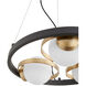 Nimbus 3 Light 18 inch Noir with Aged Brass Chandelier Ceiling Light
