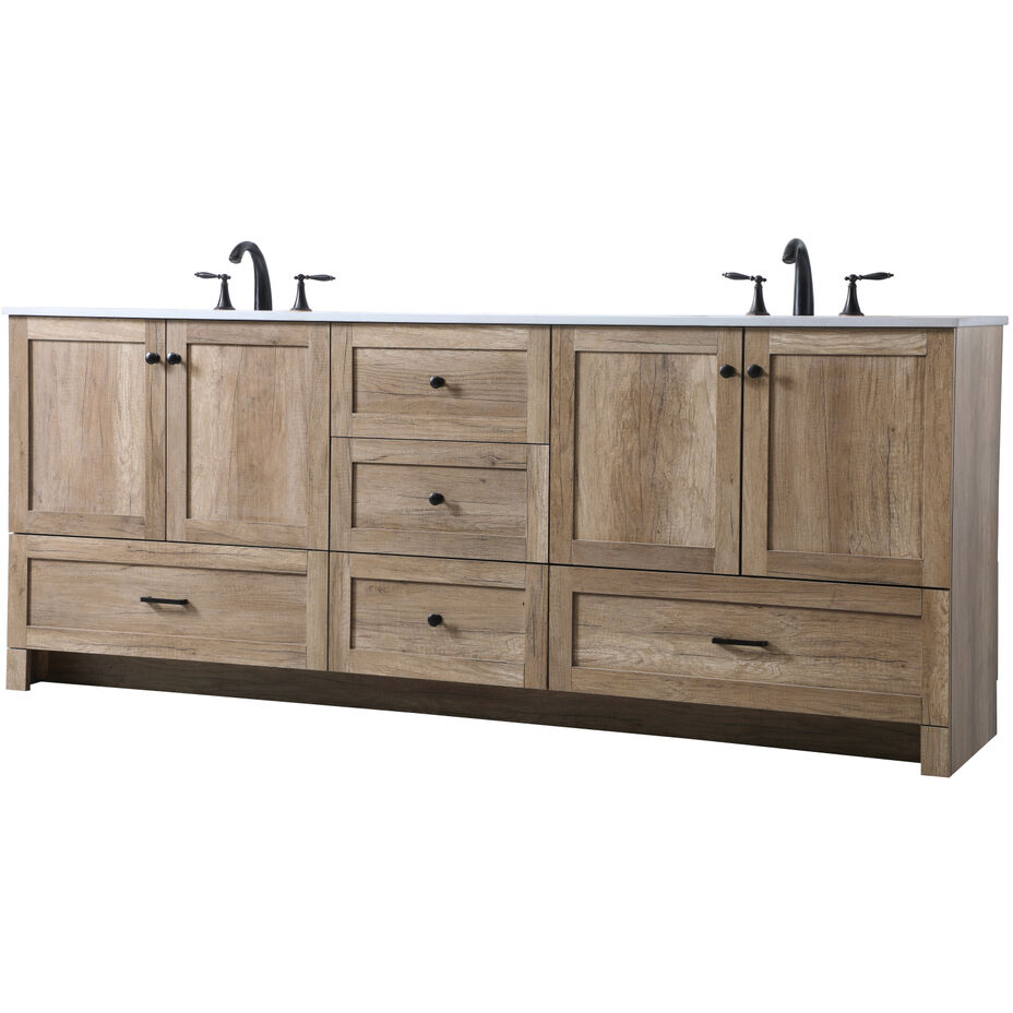 Soma 84 X 19 X 34 inch Natural Oak Vanity Sink Set