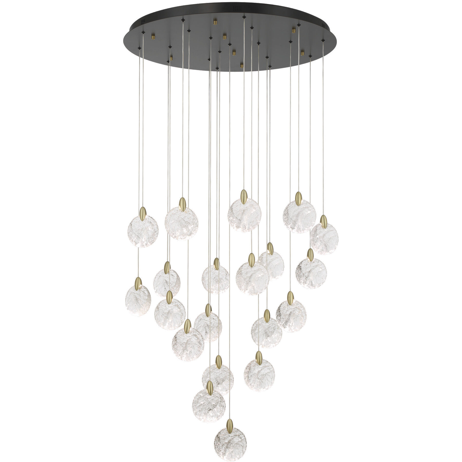 Snowflake LED 31.5 inch Matte Black and Satin Brass Chandelier Ceiling Light