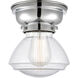 Aditi Olean LED 7 inch Polished Chrome Flush Mount Ceiling Light in Seedy Glass, Aditi