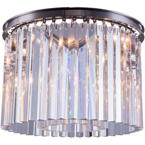 Sydney 6 Light 20 inch Polished Nickel Flush Mount Ceiling Light in Clear, Urban Classic