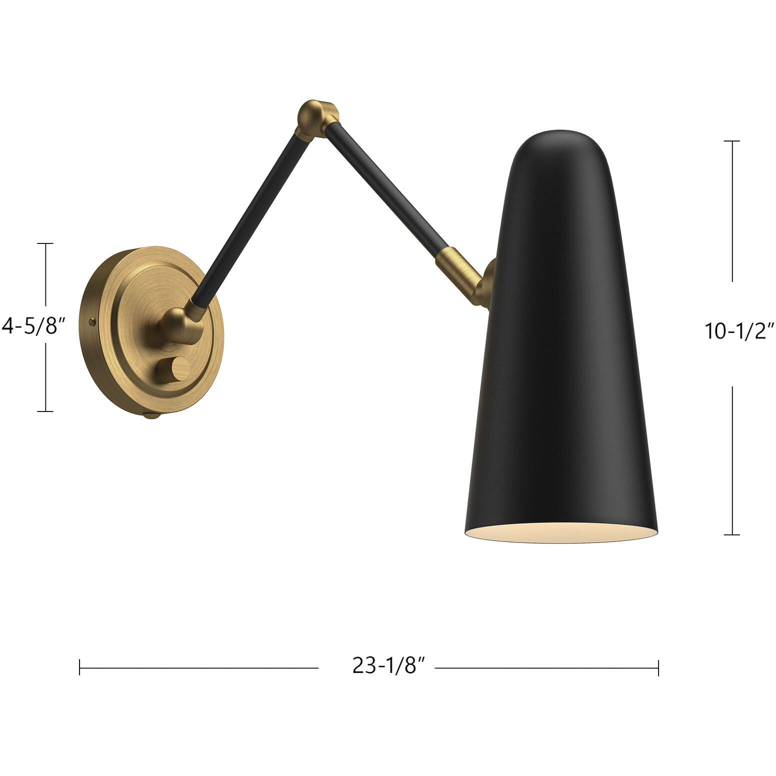 Alora Mood Daniel Wall/Ceiling Light Wall Light in Aged Gold and Matte Black