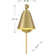 Vintage 2 Light 6 inch Natural Brass Wall Sconce Wall Light